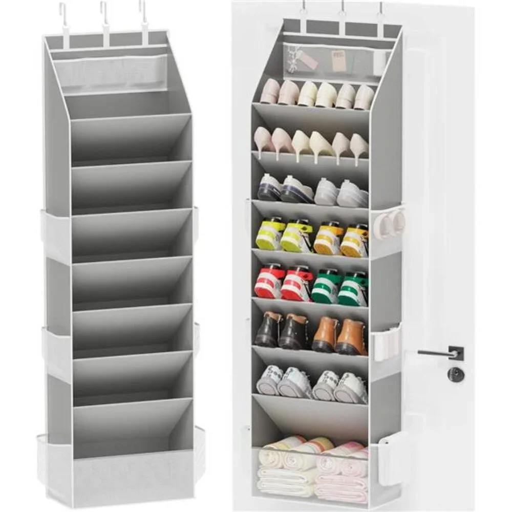 Over Door Shoe Organizer Hanging Closet Storage 16 Pairs Sneakers Sandals Boots